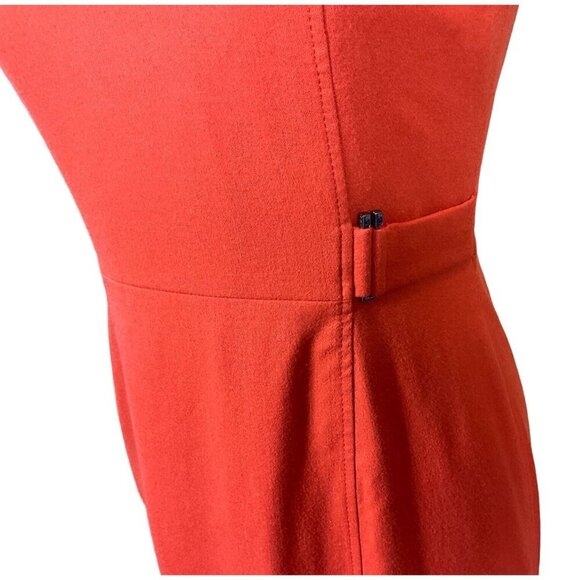 HUGO BOSS Sleeveless Round Neck Paneled Stretch Wool Orange Stretch Wool Dress 6 - Picture 3 of 9